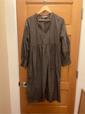 A Bronze Age “House Dress” Cotton Gingham Midi Dress